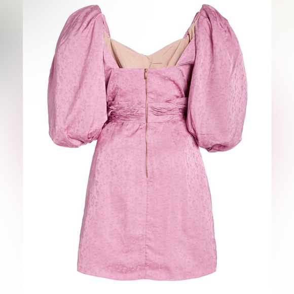 Johanna Ortiz Midnight Promises Satin Jacquard Pink Mini Dress Size 6 - Picture 2 of 14